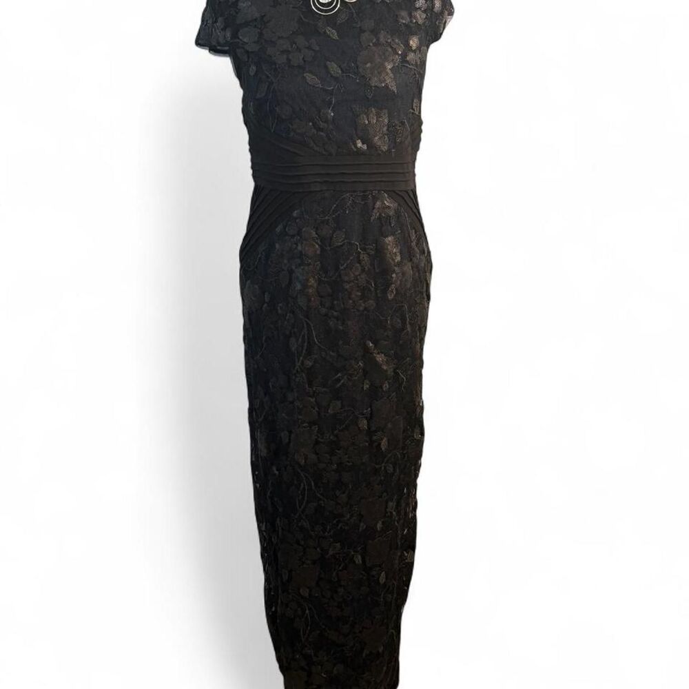 90s Old Money Quiet Luxury Divacore Black Lace Floral Maxi Gown